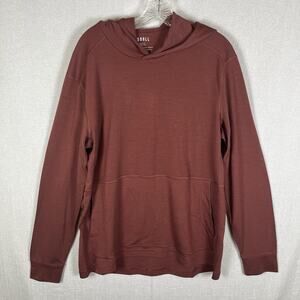 Nobull Mens Size XL Burgundy Merino Wool Lycocell Sweatshirt Hoodie Pullover